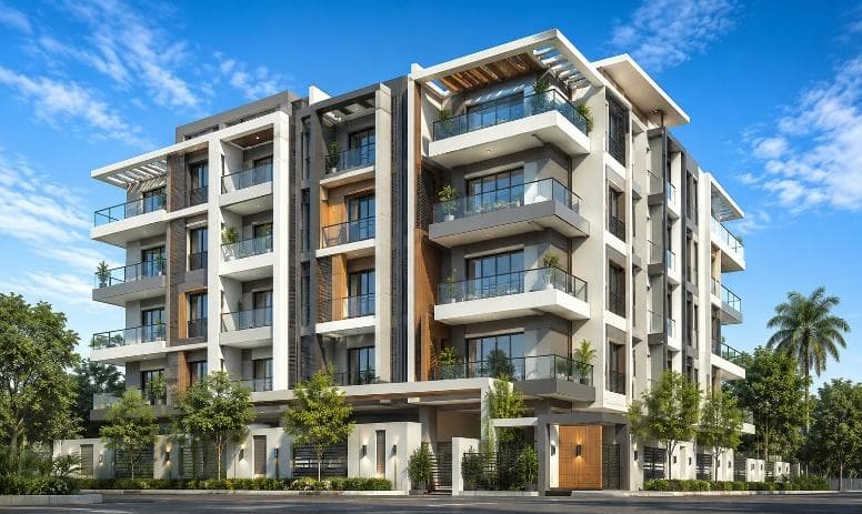 Modern residential apartment complex built by R R CONSTRUCTIONS
